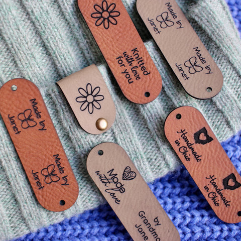 Personalized tags for Crochet and Knitted items - 2.5x0.8"