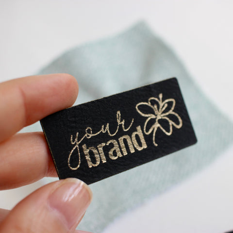 Black Leatherette Labels
