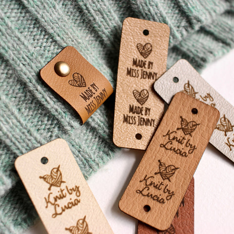 Custom Faux Leather Tags for Handmade Creations - Size 2x0.75" - Small