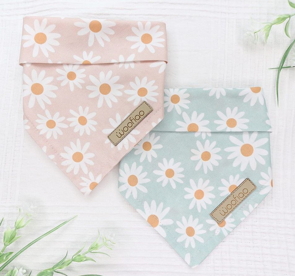 dog bandana with custom faux leather labels made from cutpie shop
